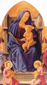マサッチョ Painting - マドンナと子供と天使 クリスチャン・クアトロチェント・ルネサンス・マサッチョ